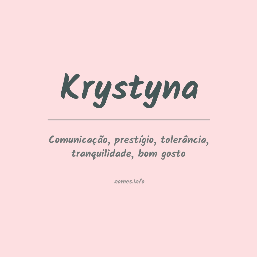 Significado do nome Krystyna