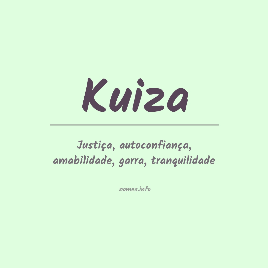 Significado do nome Kuiza