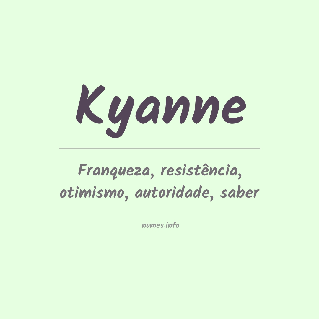 Significado do nome Kyanne