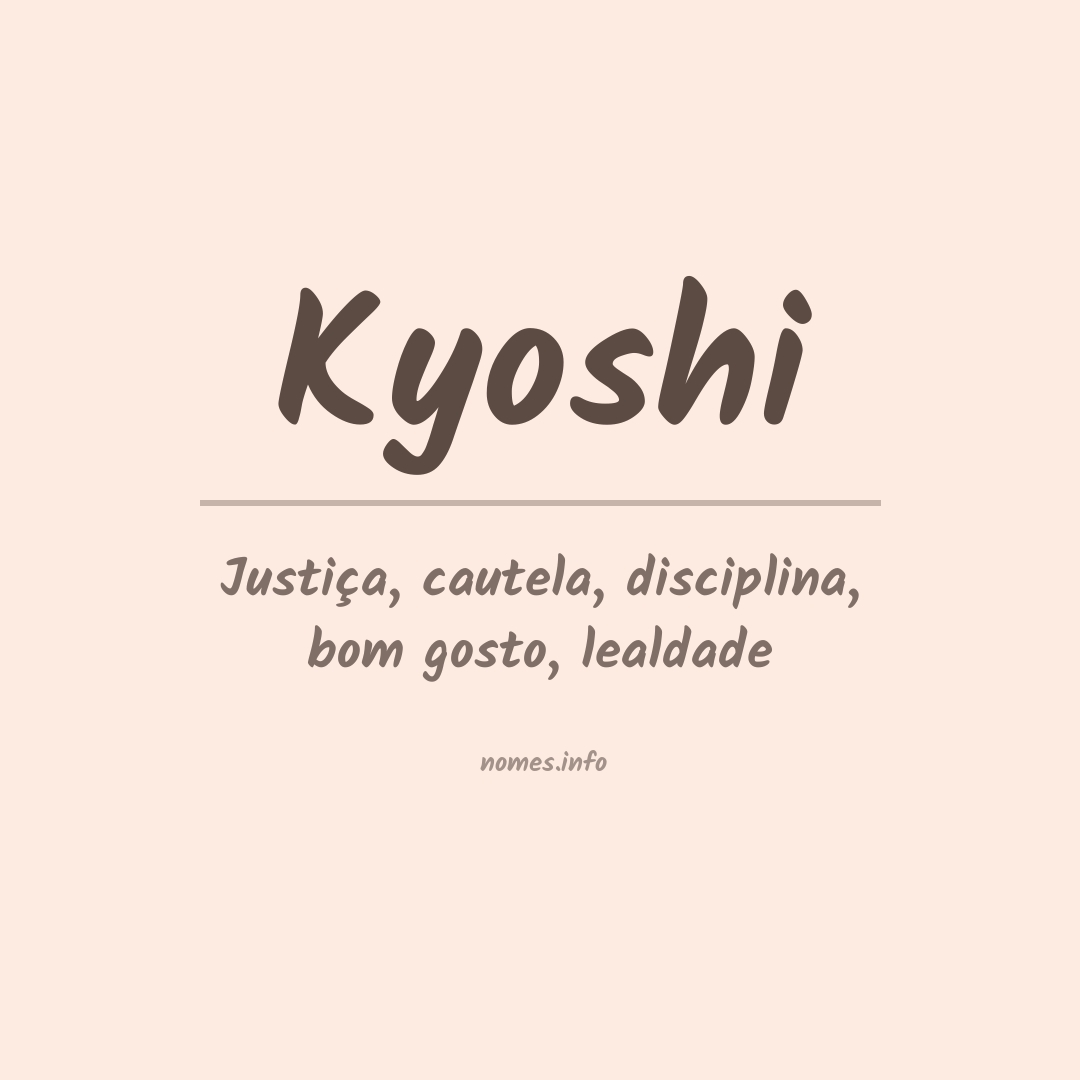 Significado do nome Kyoshi