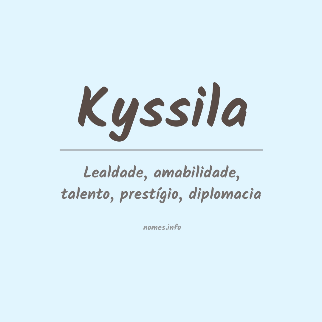 Significado do nome Kyssila