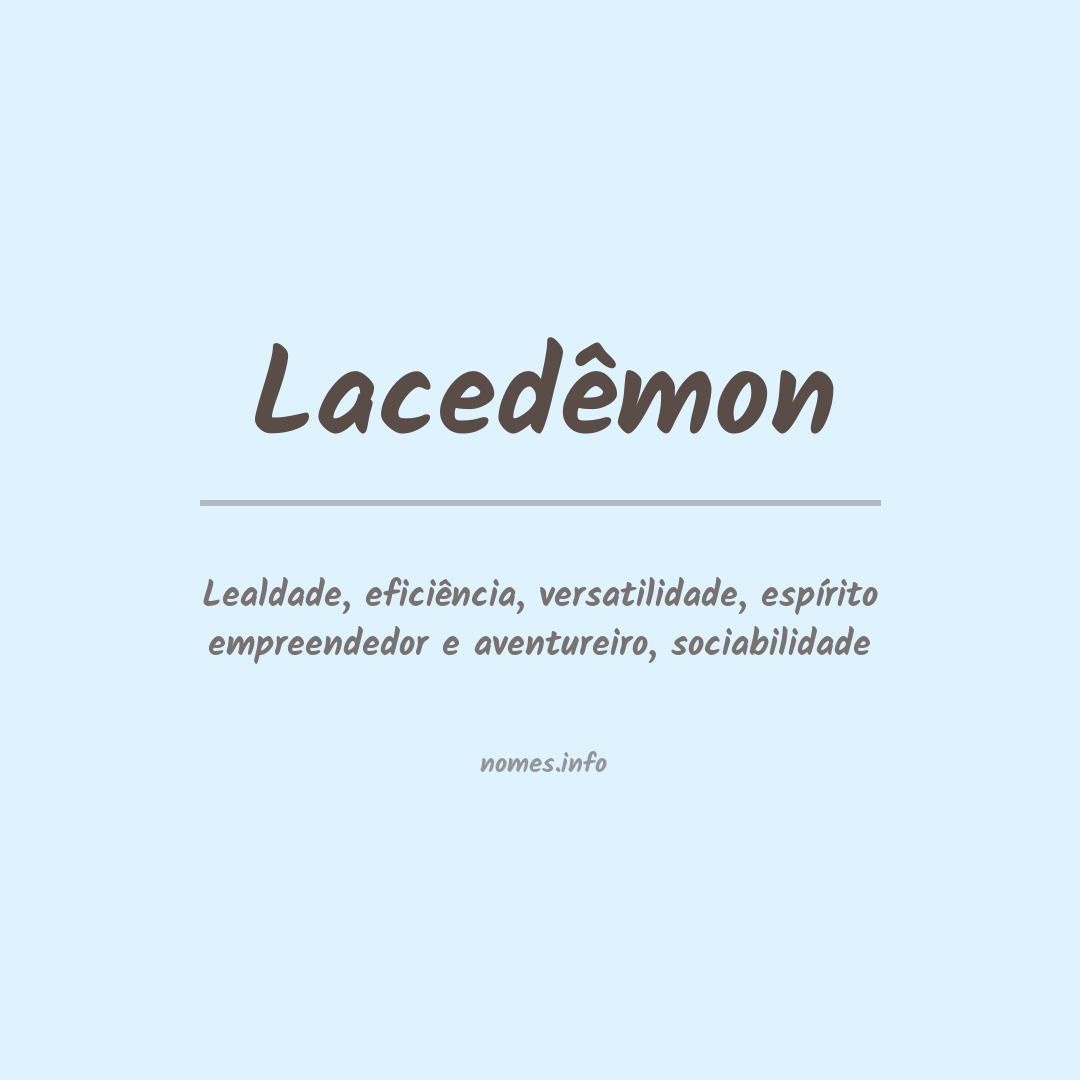 Significado do nome Lacedêmon