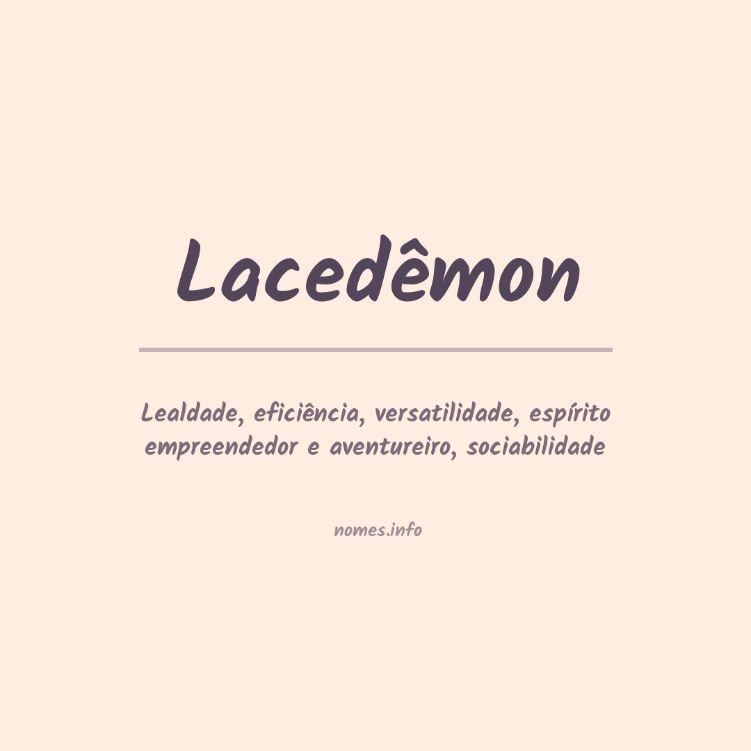 Significado do nome Lacedêmon