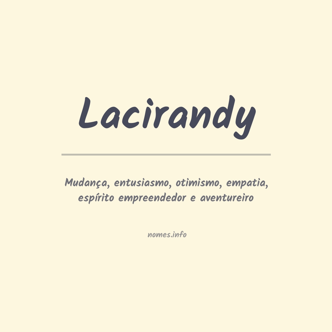 Significado do nome Lacirandy
