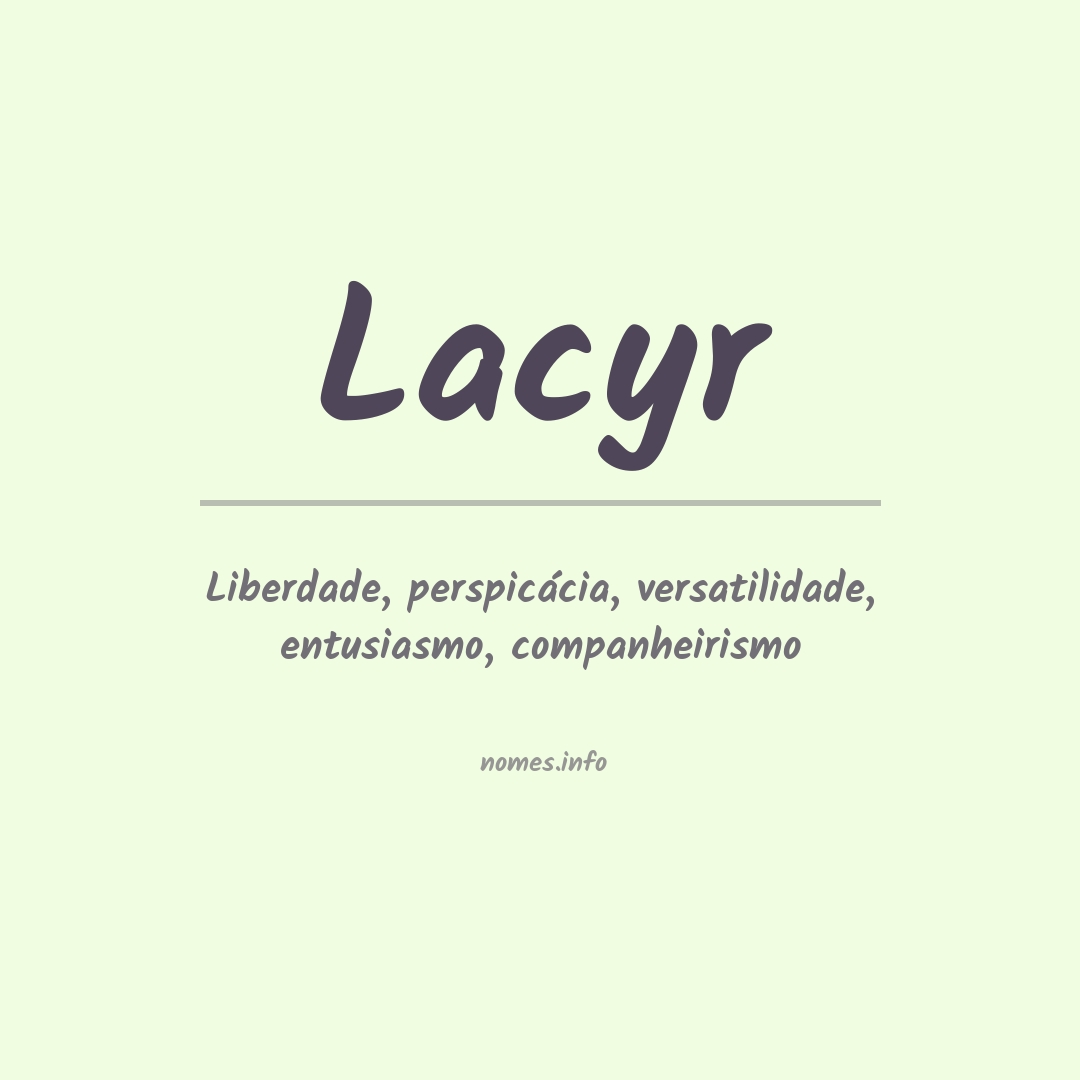 Significado do nome Lacyr
