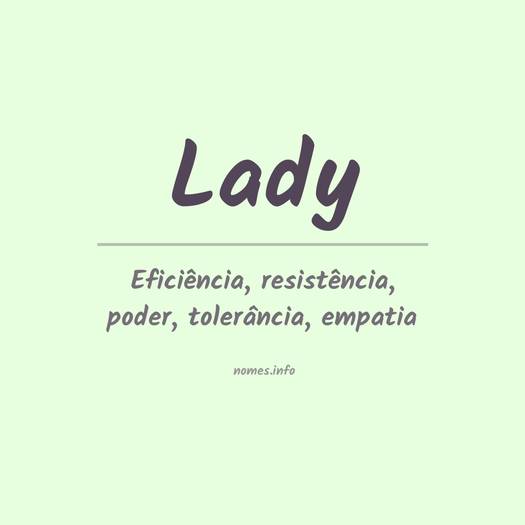 Significado do nome Lady