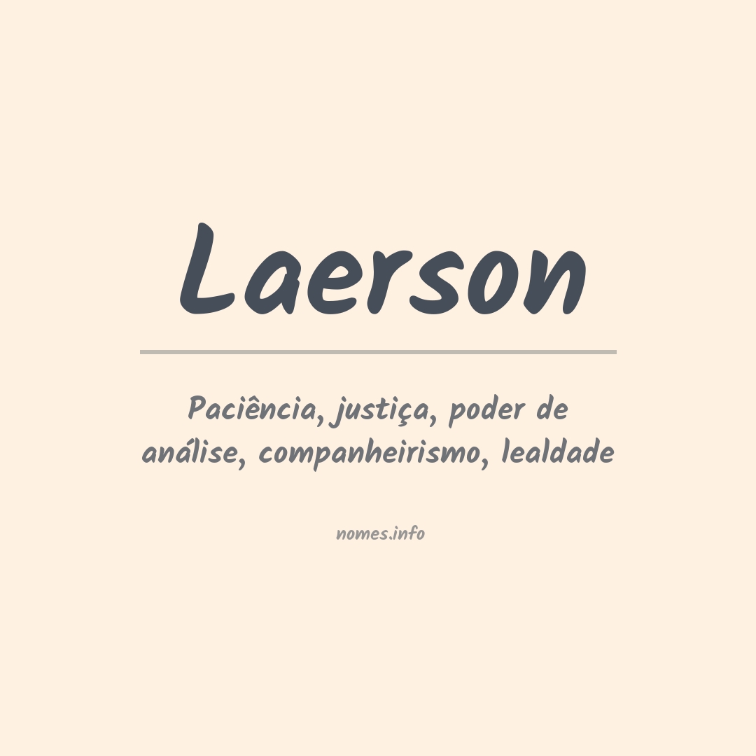 Significado do nome Laerson