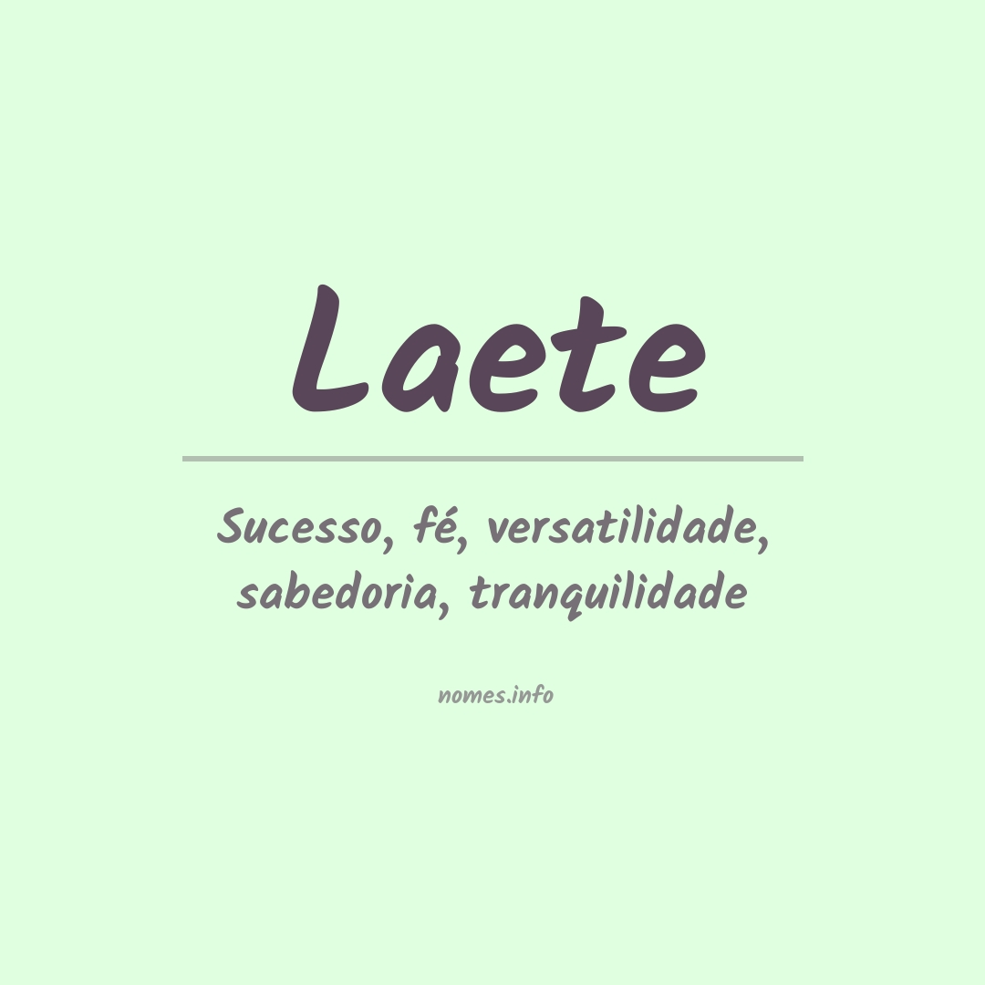Significado do nome Laete