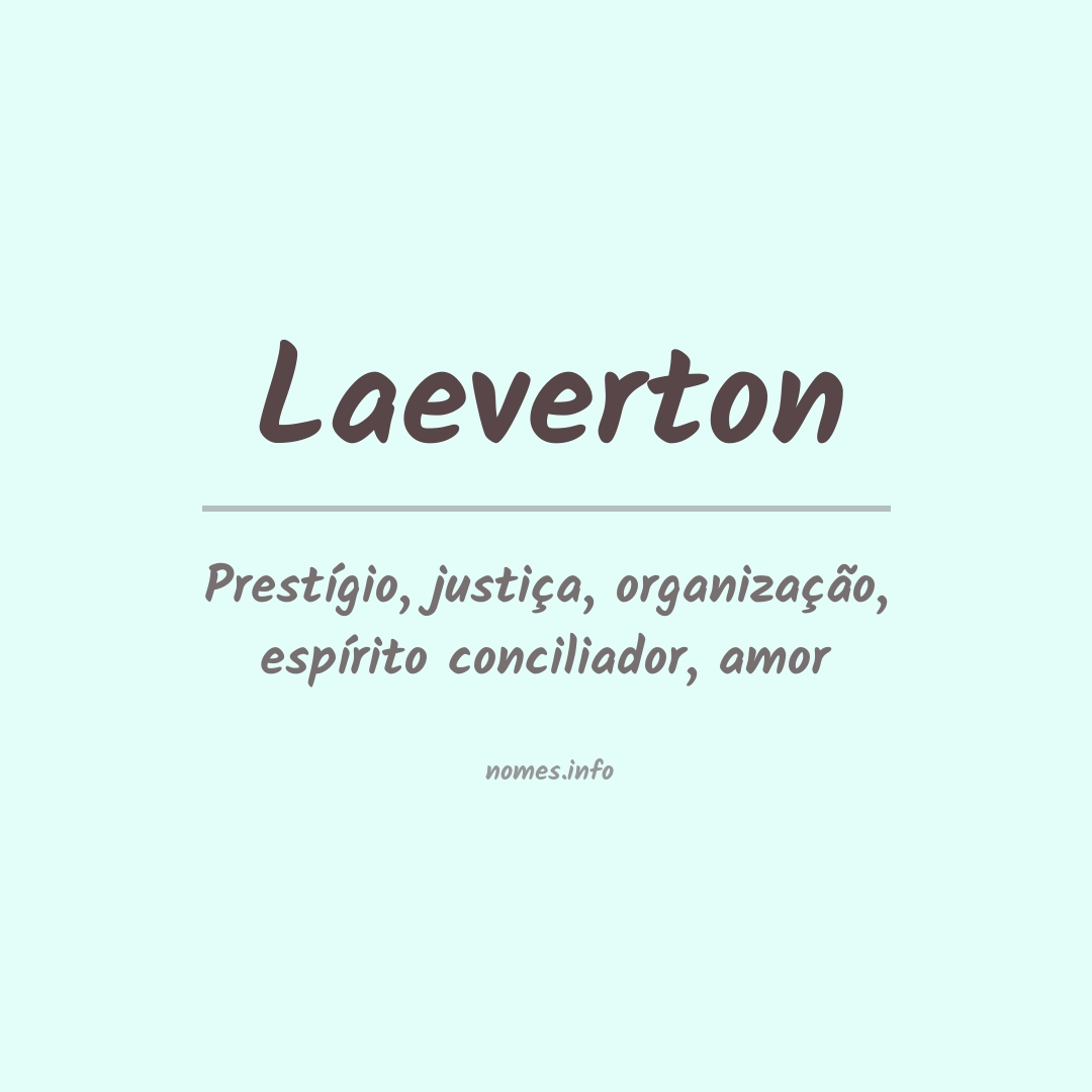 Significado Do Nome Laeverton