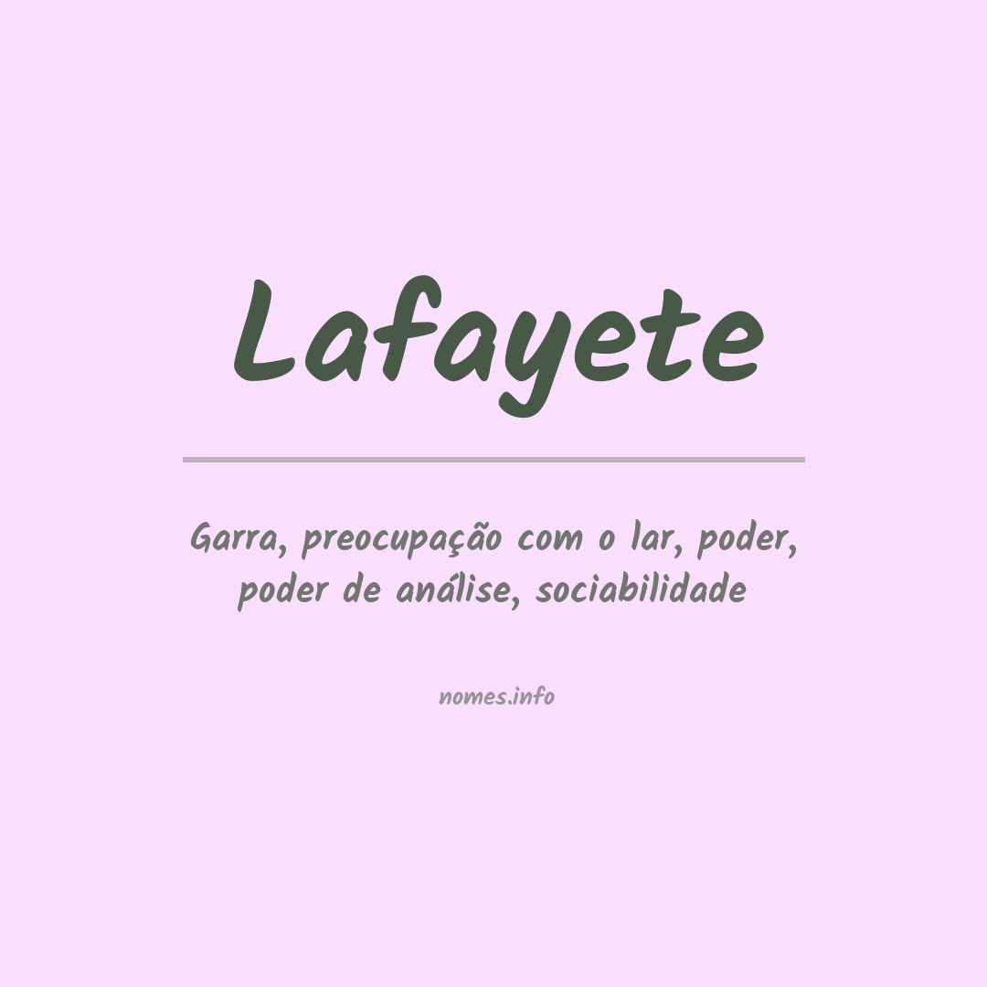Significado do nome Lafayete