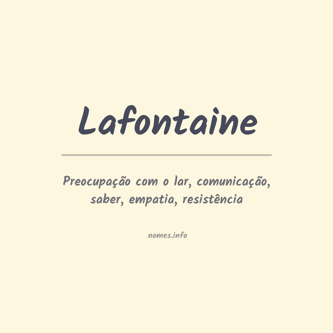 Significado do nome Lafontaine
