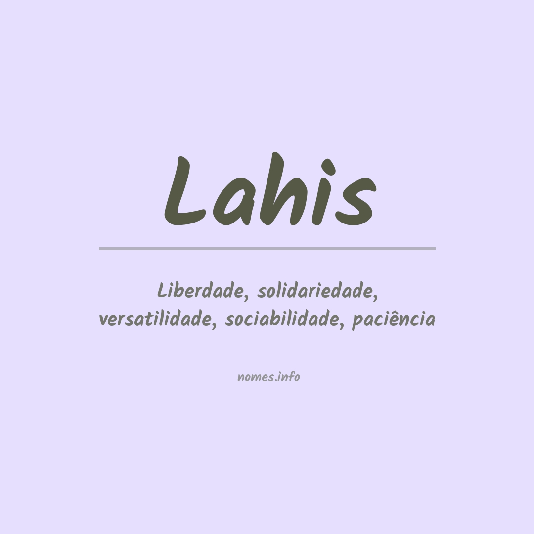 Significado do nome Lahis