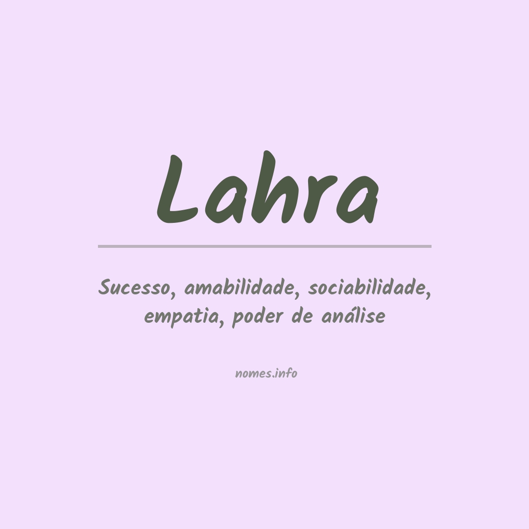 Significado do nome Lahra