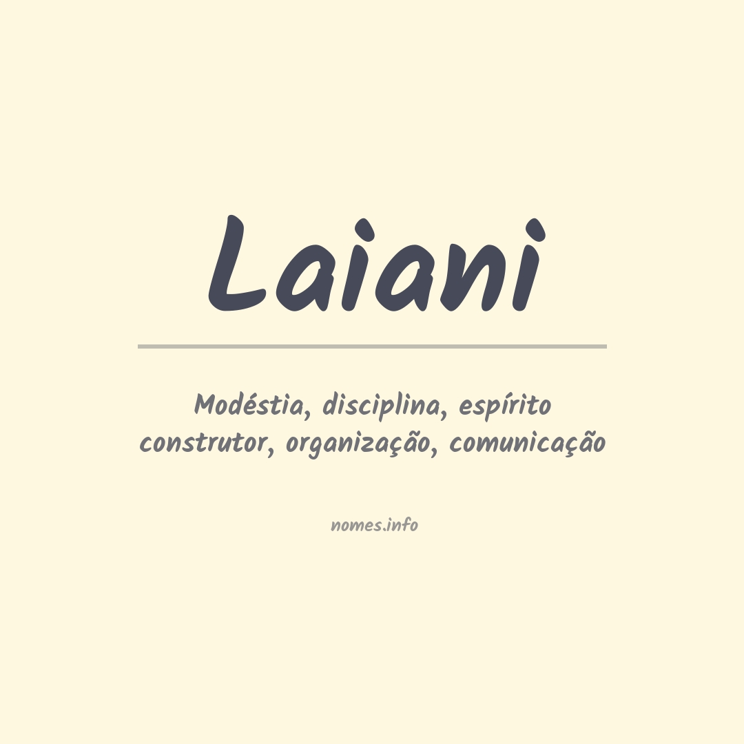 Significado do nome Laiani