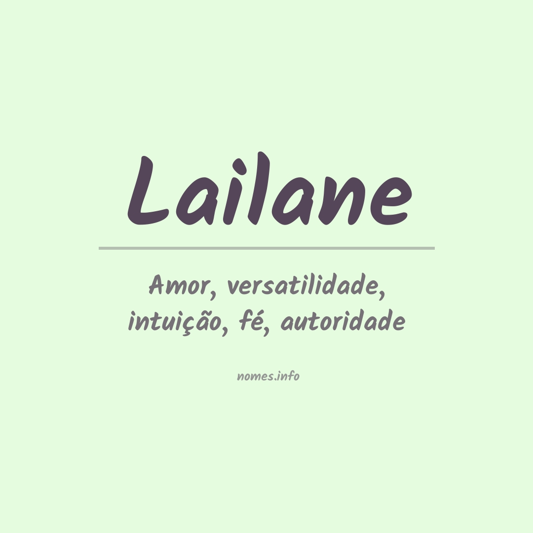 Significado do nome Lailane