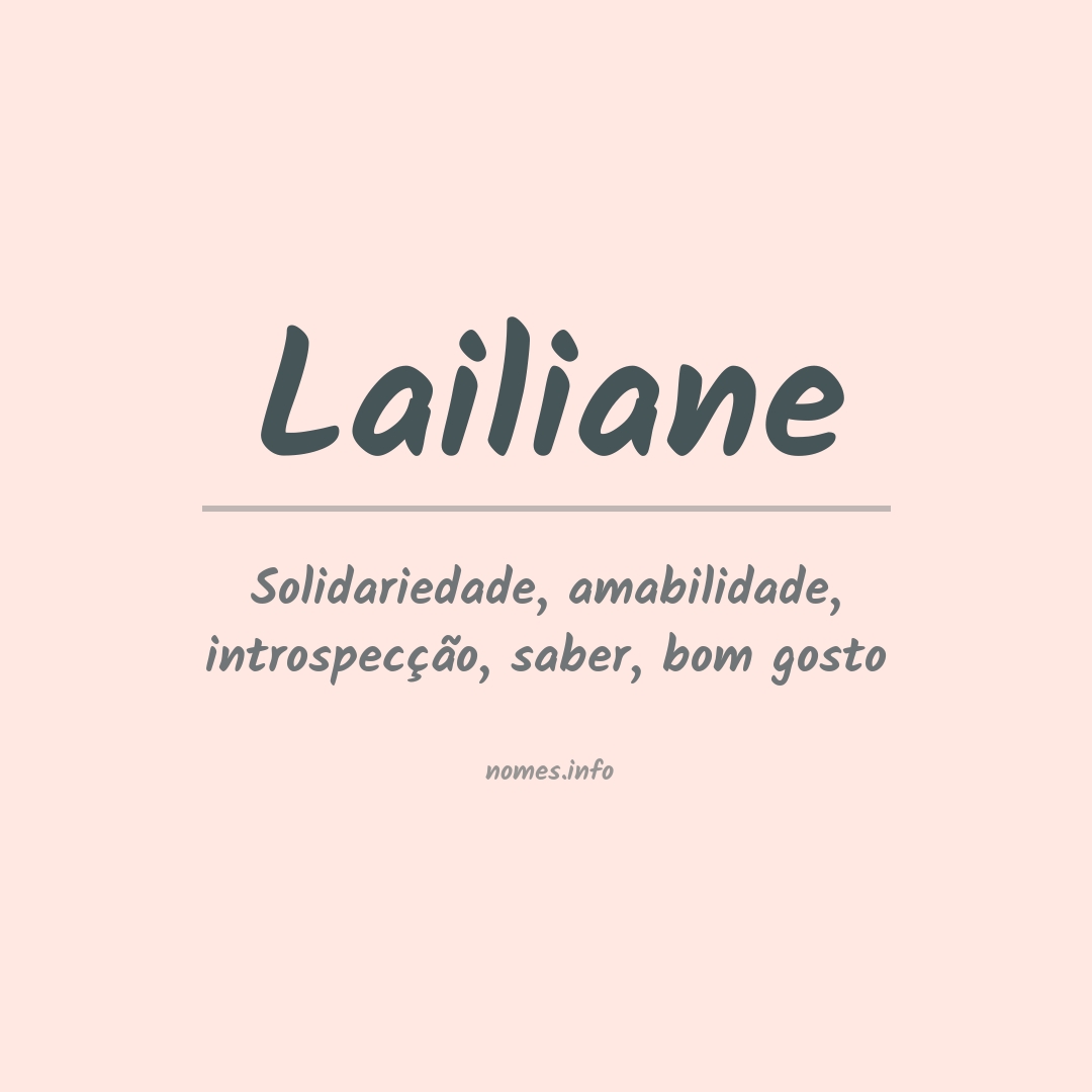 Significado do nome Lailiane