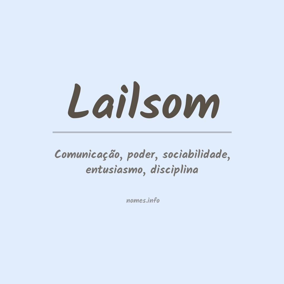 Significado do nome Lailsom