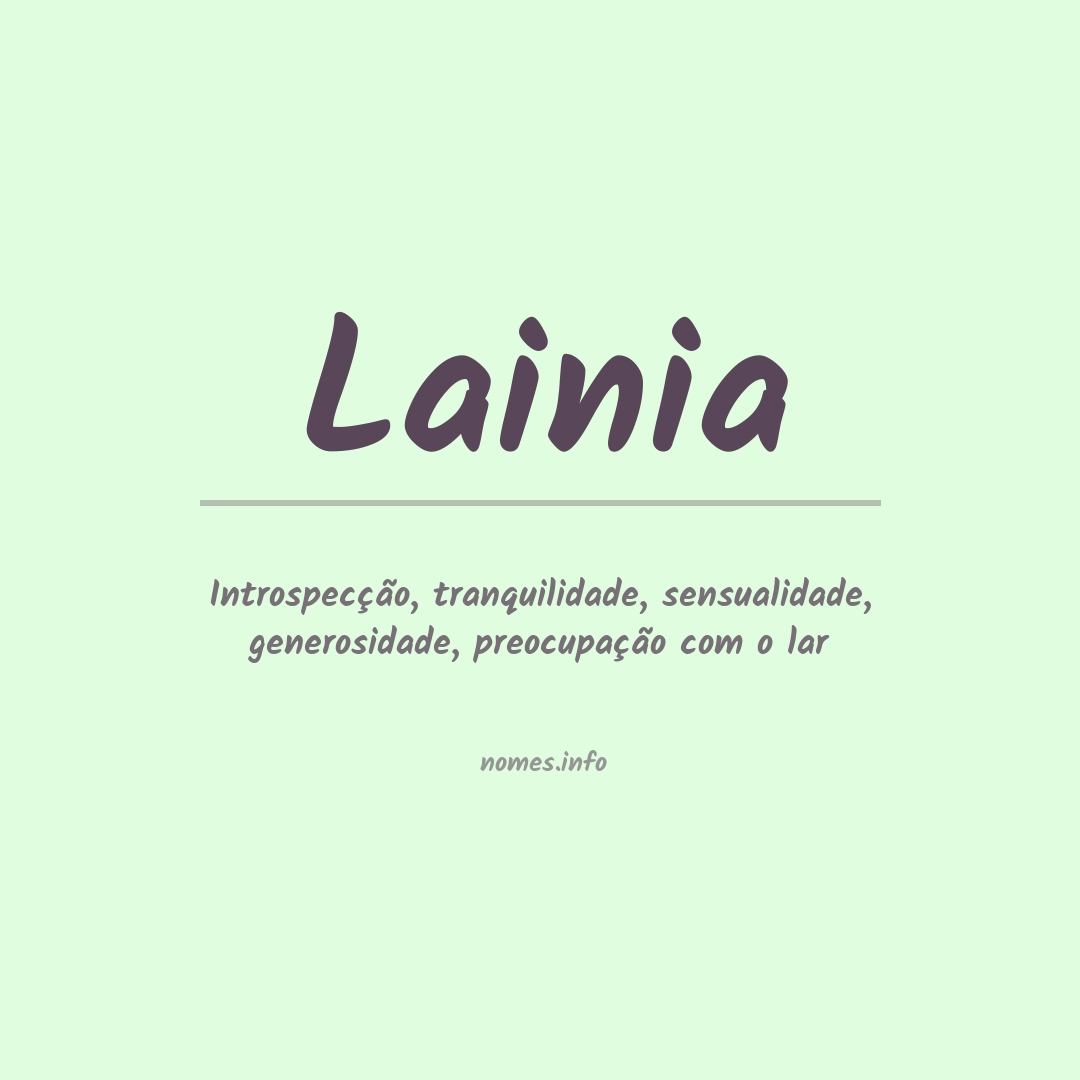 Significado do nome Lainia