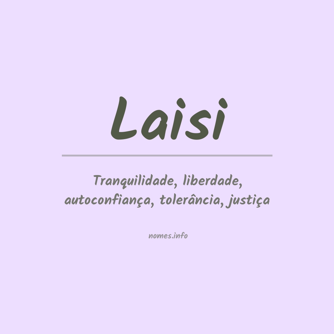 Significado do nome Laisi