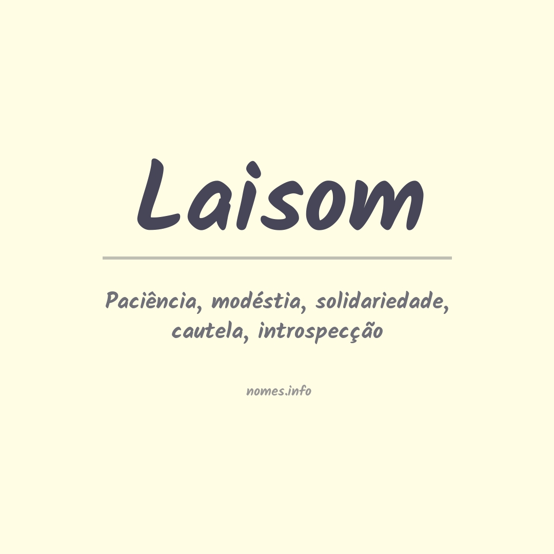 Significado do nome Laisom