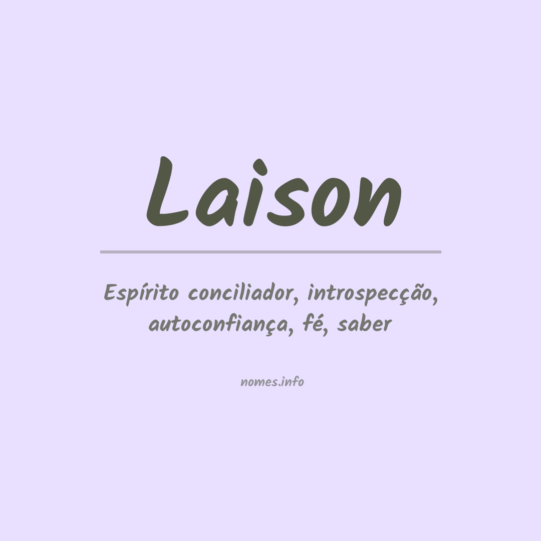 Significado do nome Laison