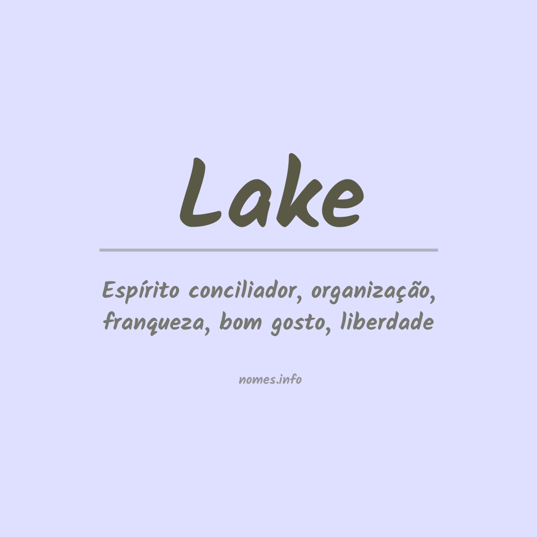 Significado do nome Lake