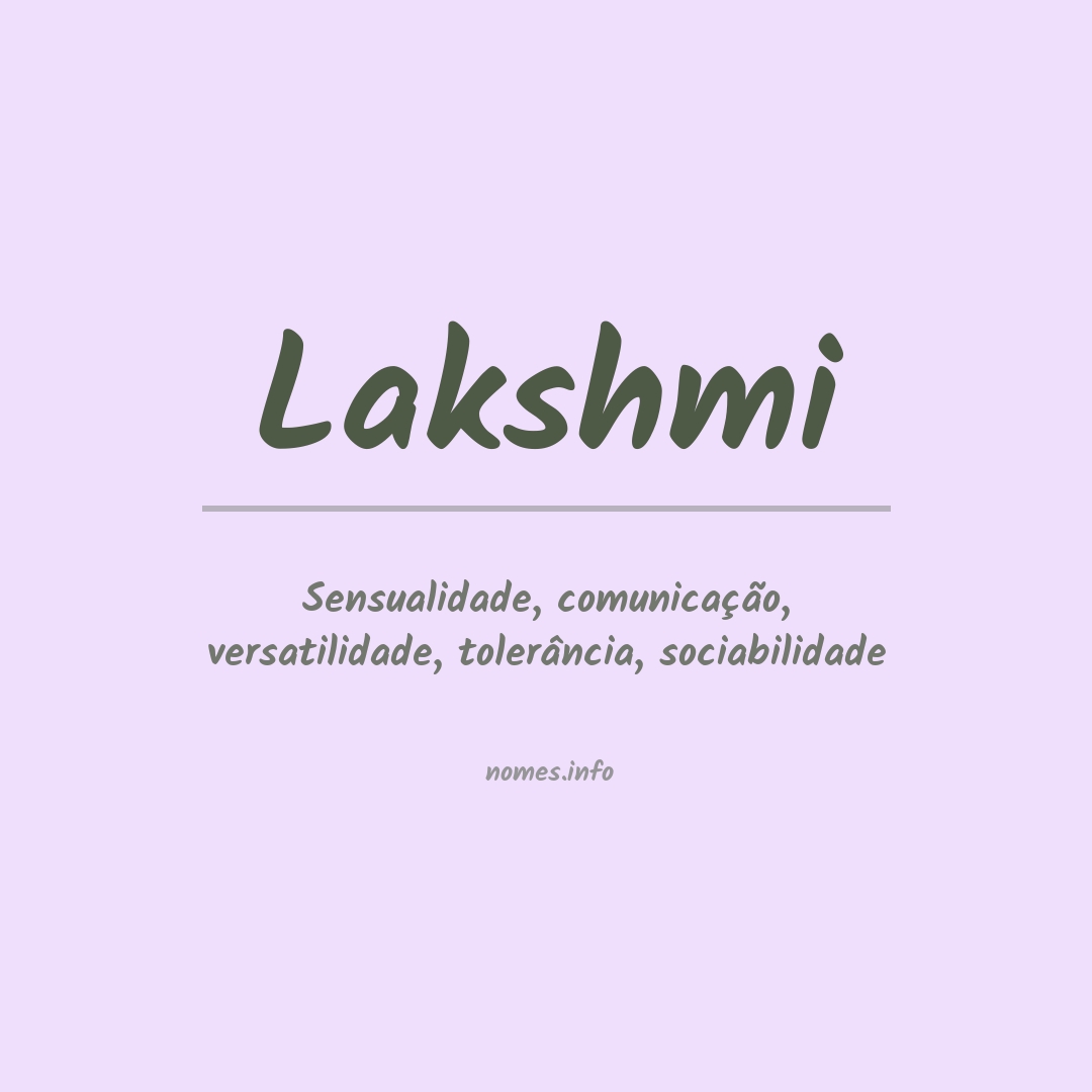 Significado do nome Lakshmi