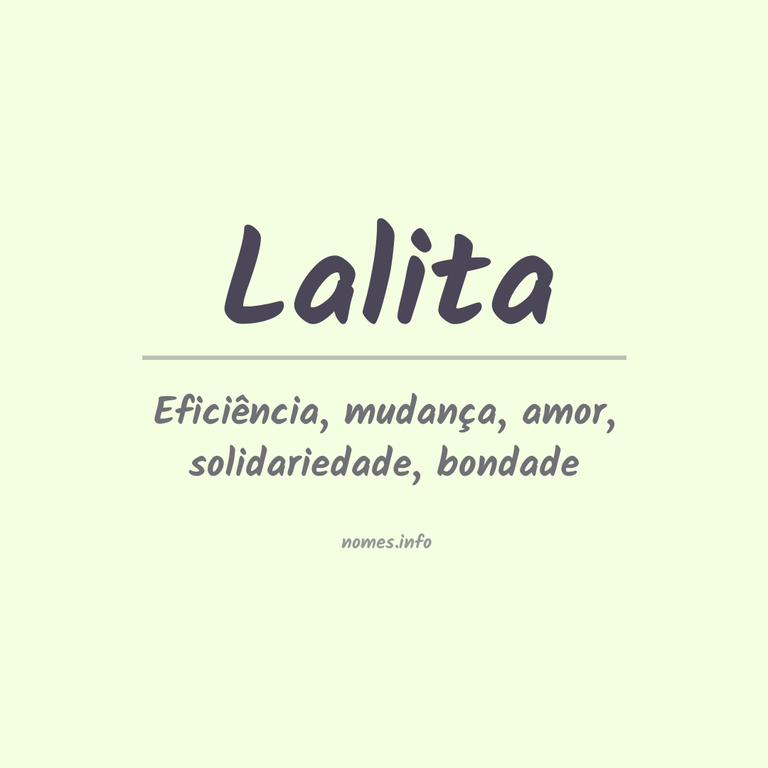 Significado do nome Lalita
