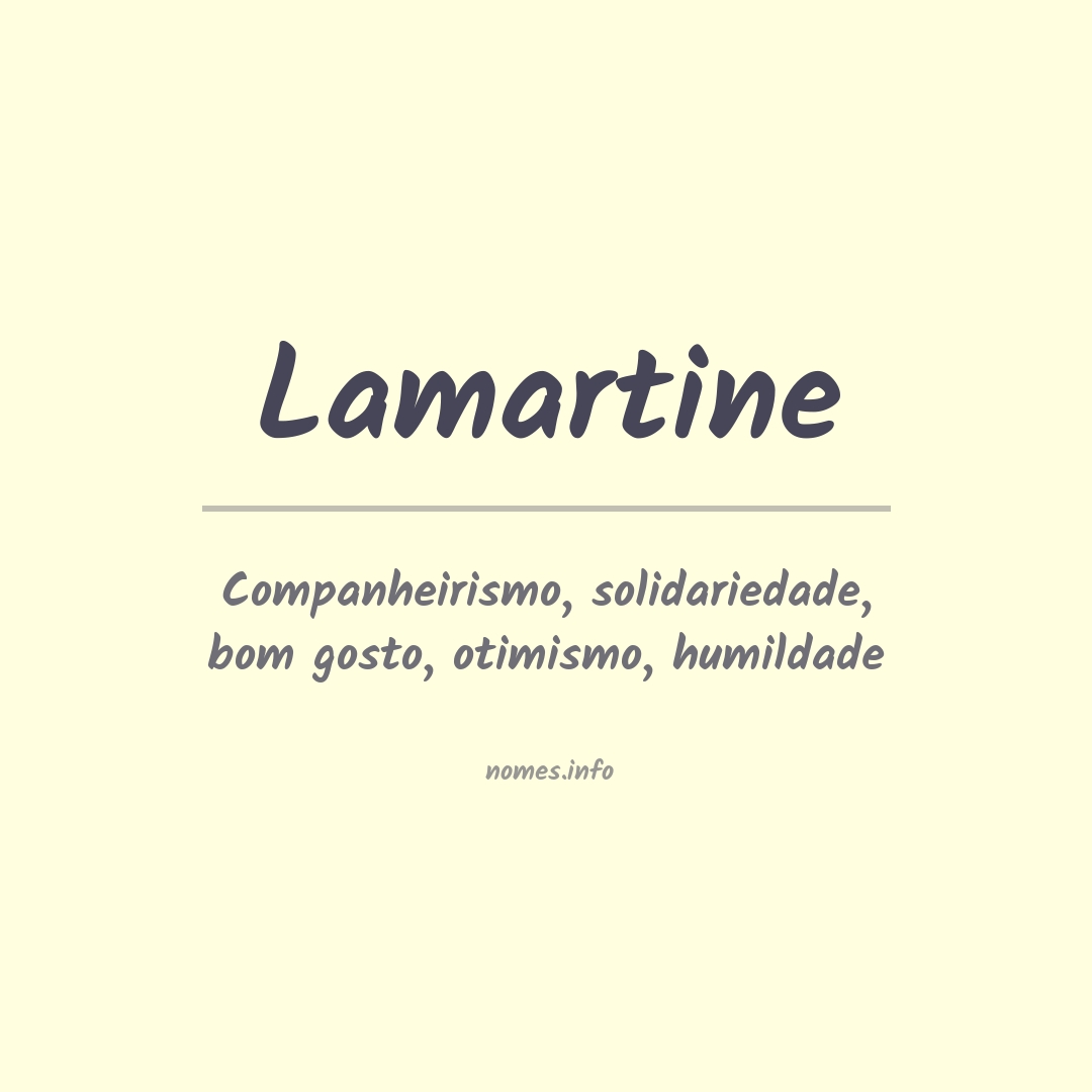 Significado do nome Lamartine