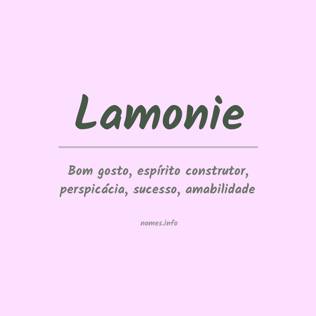 Significado do nome Lamonie