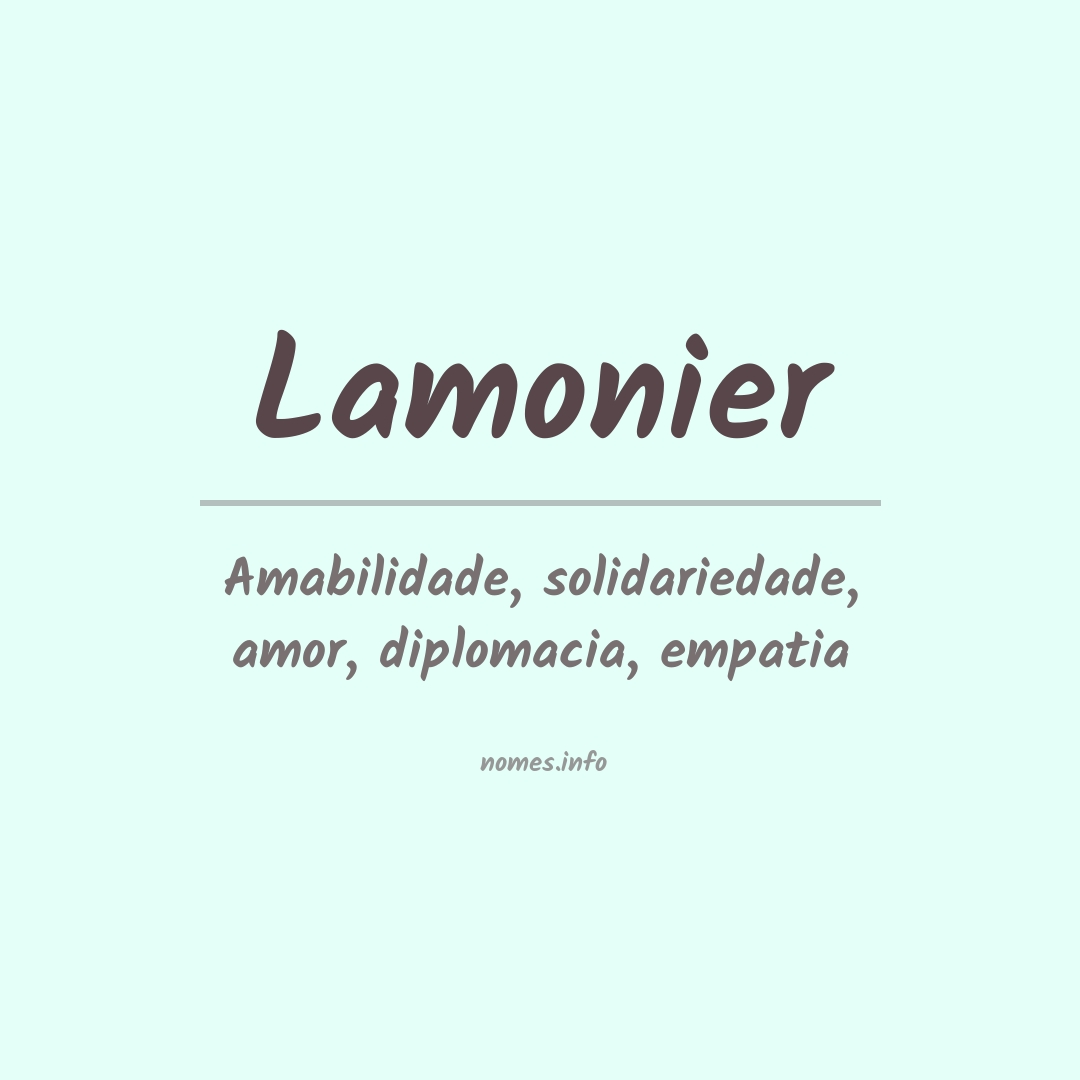 Significado do nome Lamonier
