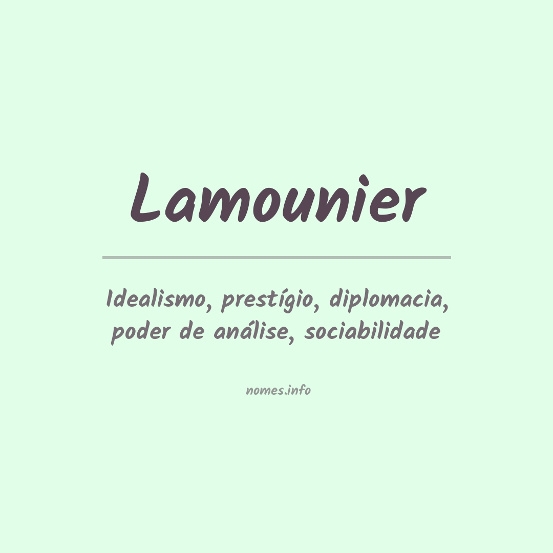 Significado do nome Lamounier