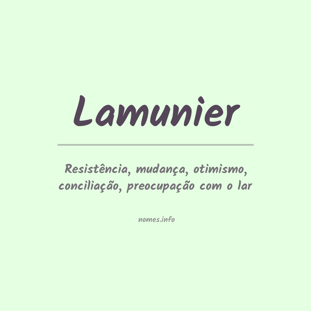 Significado do nome Lamunier