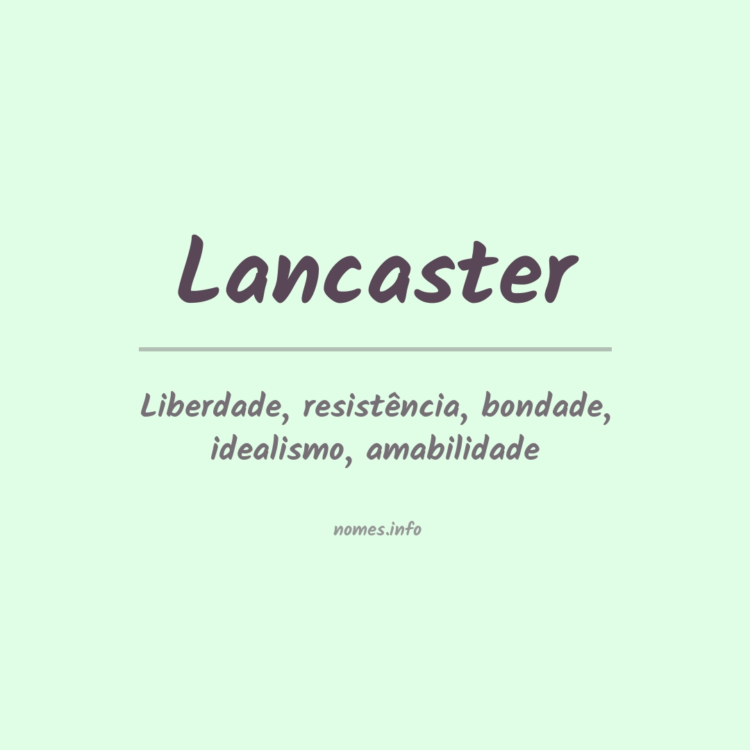 Significado do nome Lancaster