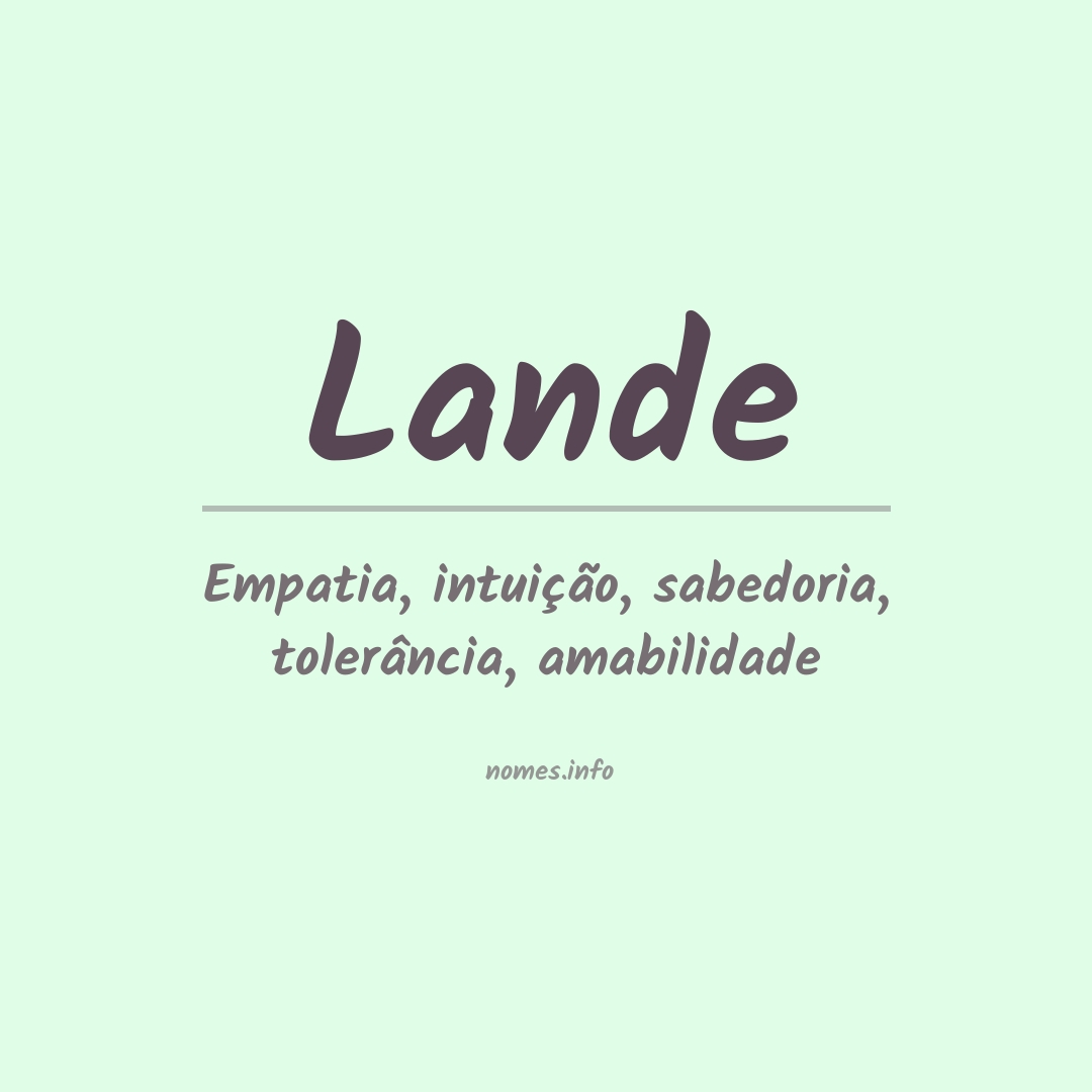 Significado do nome Lande