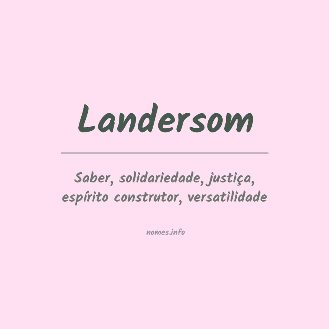 Significado do nome Landersom