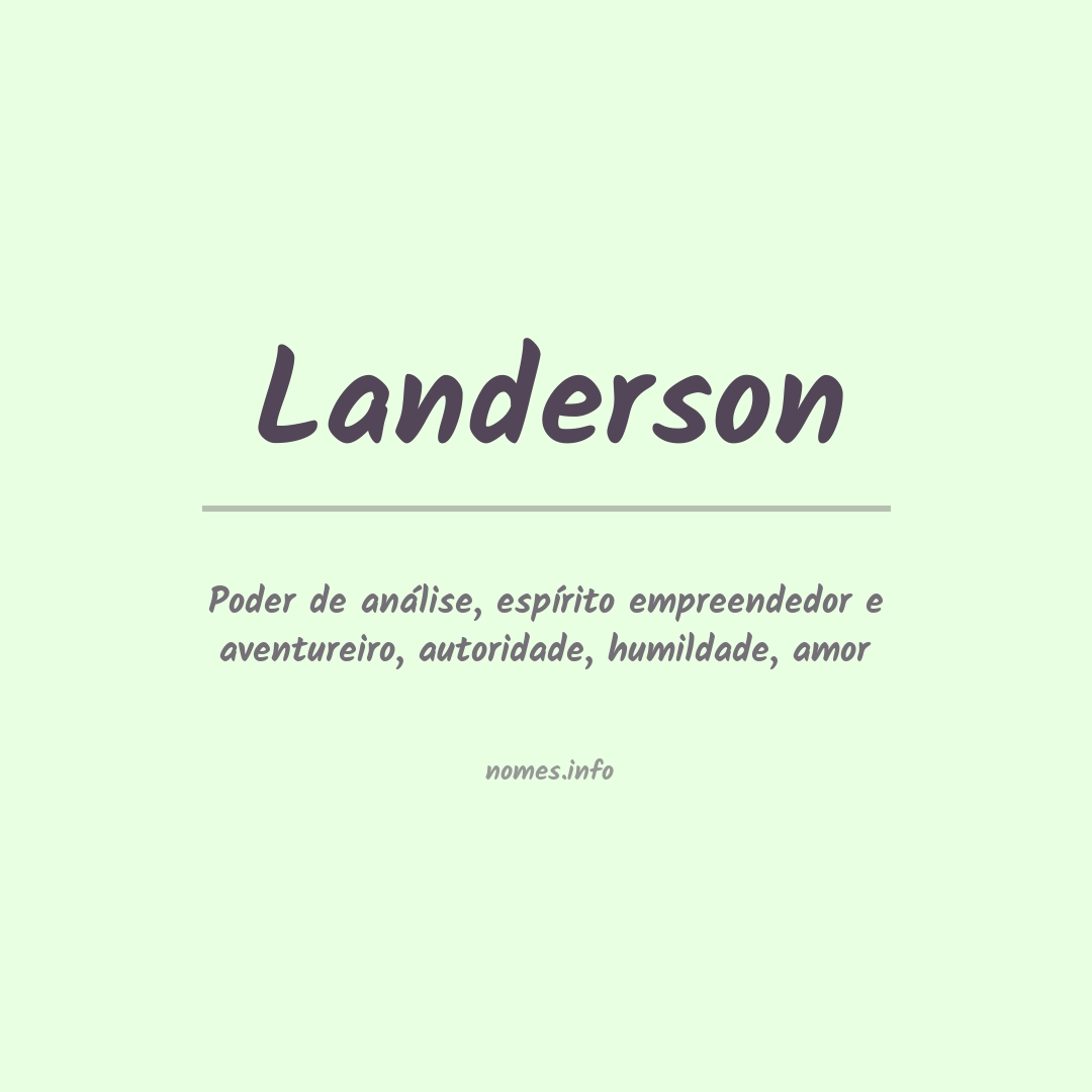 Significado do nome Landerson