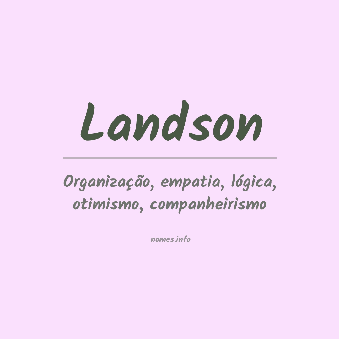 Significado do nome Landson