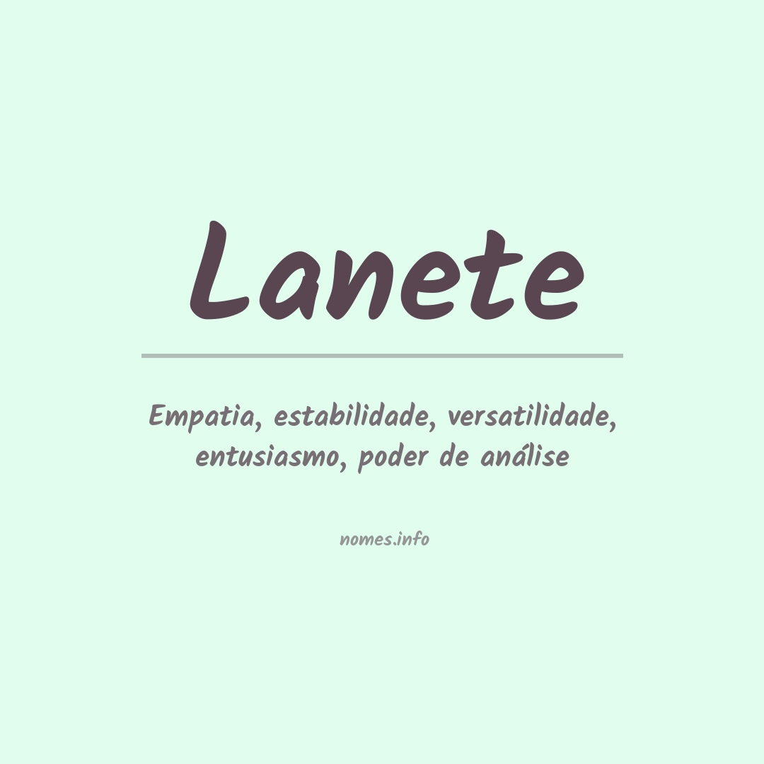 Significado do nome Lanete