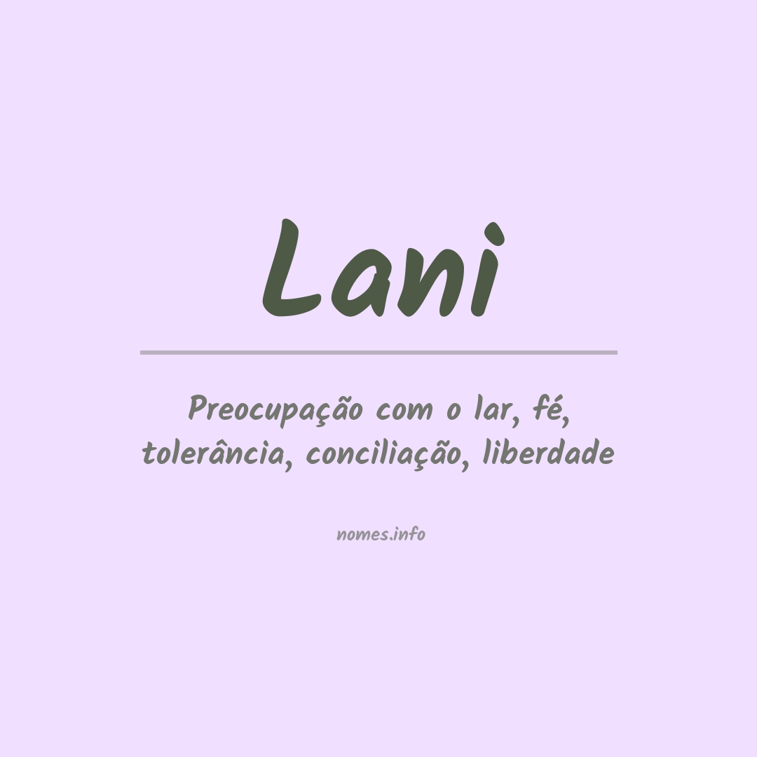 Significado do nome Lani