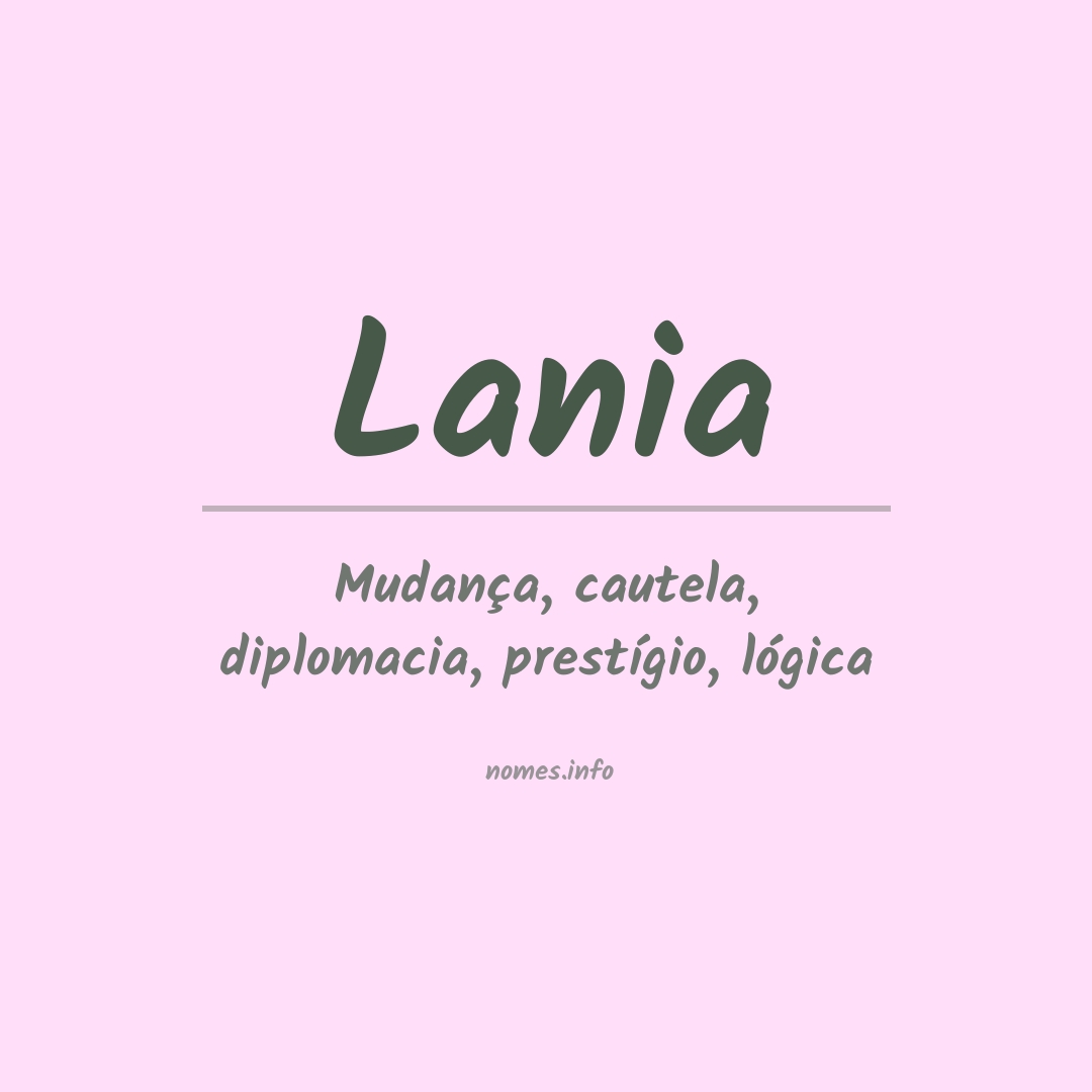 Significado do nome Lania