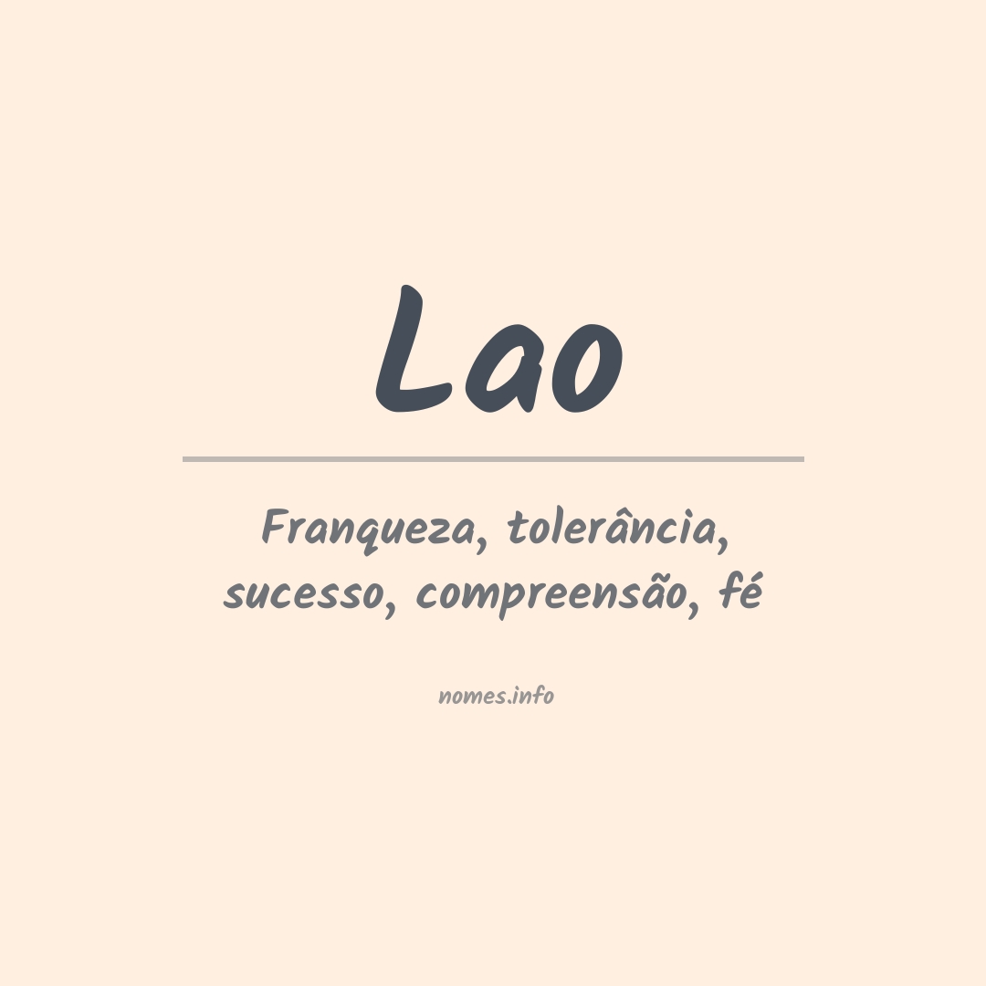Significado do nome Lao