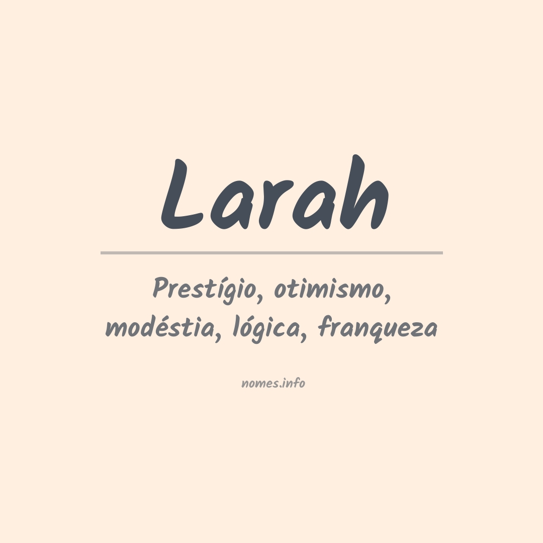 Significado do nome Larah
