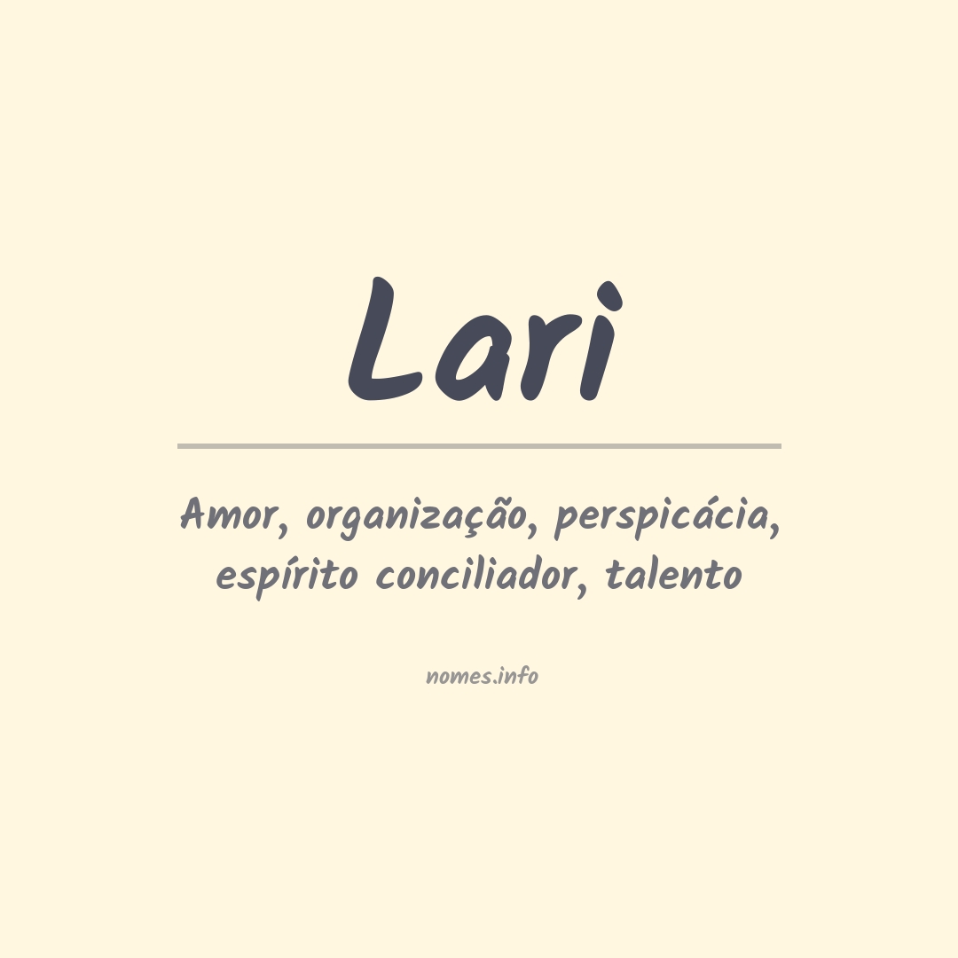 Significado do nome Lari