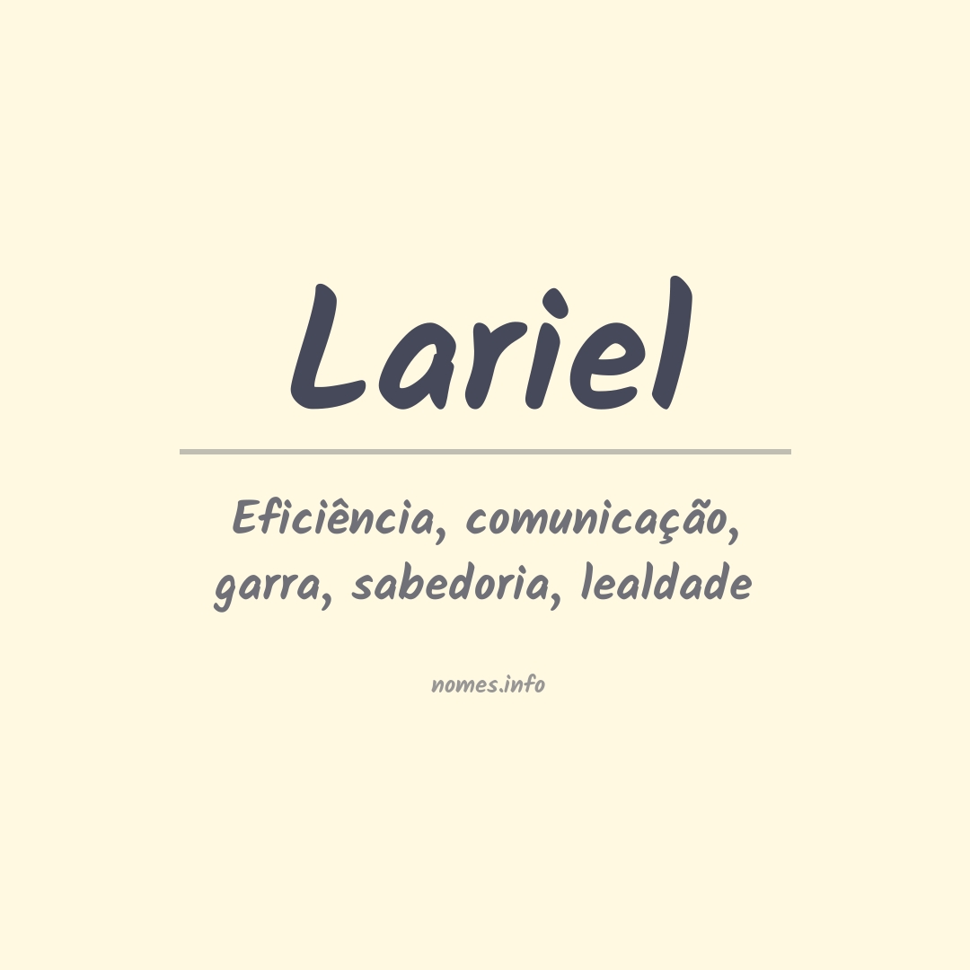 Significado do nome Lariel