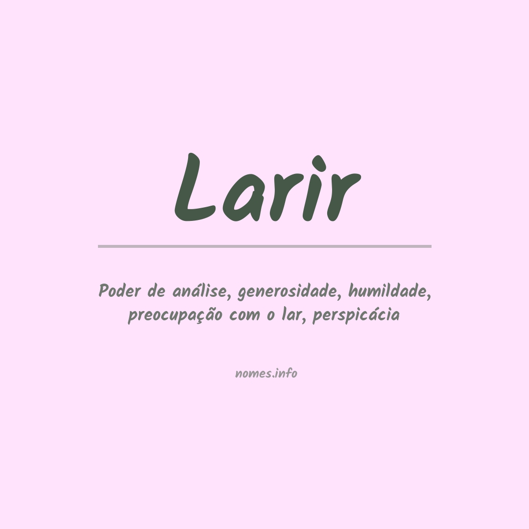 Significado do nome Larir