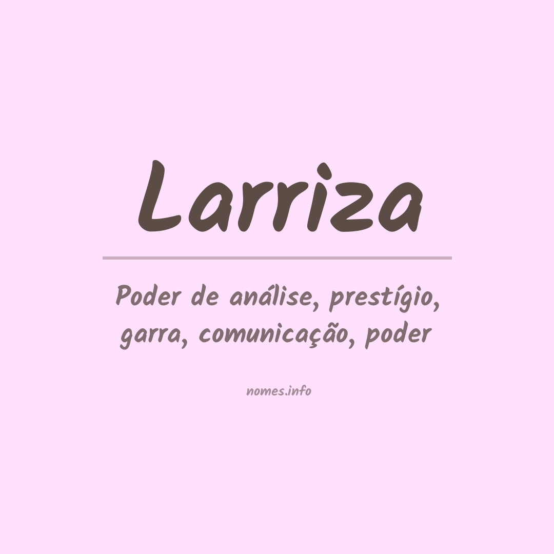 Significado do nome Larriza