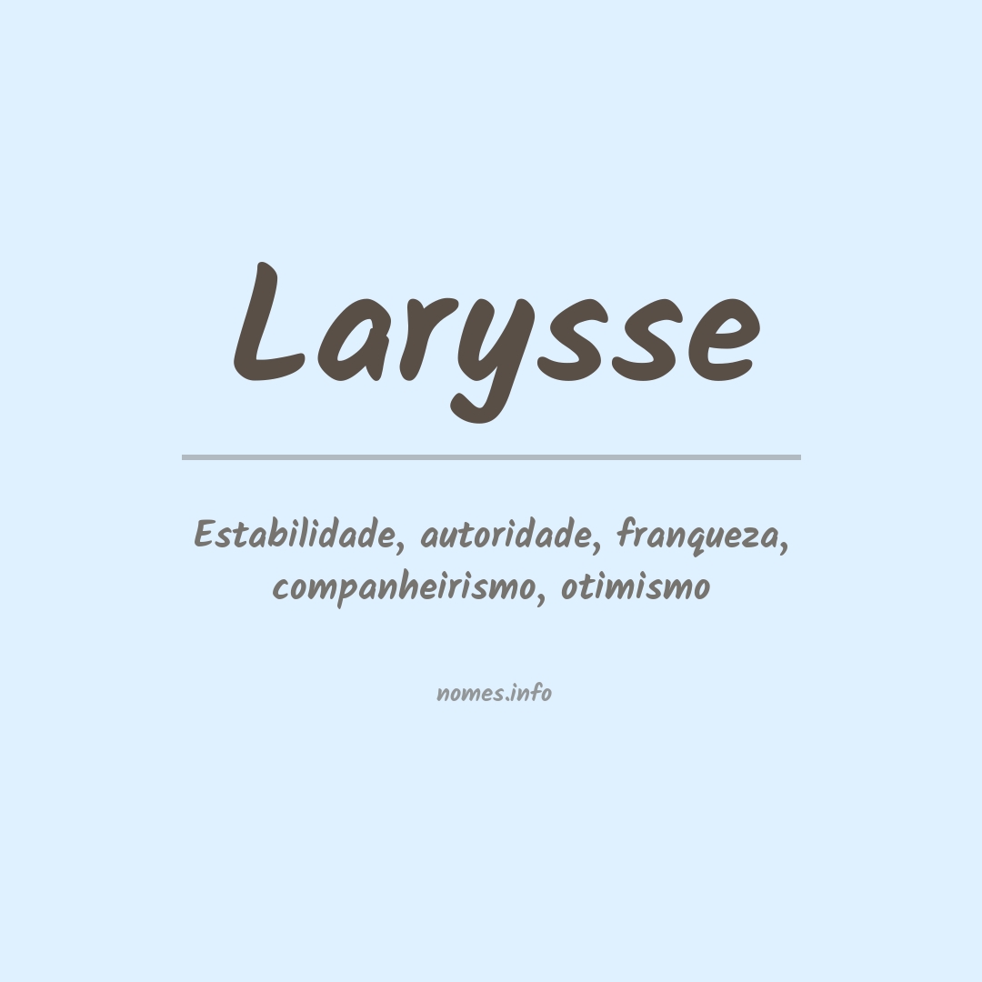 Significado do nome Larysse