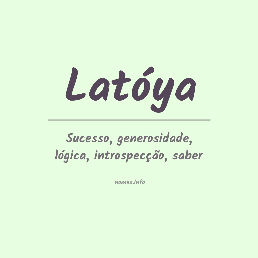 Significado do nome Latóya