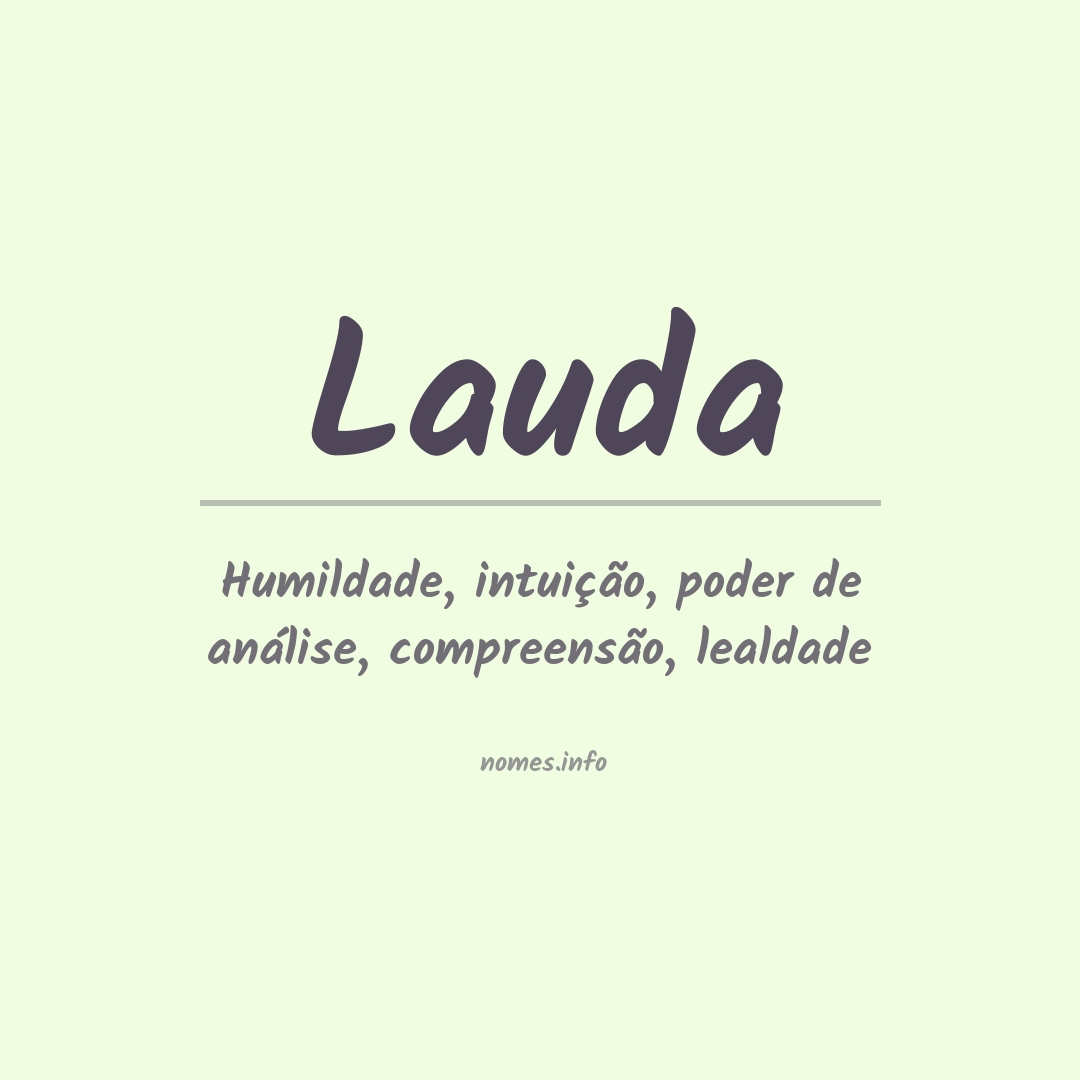 Significado do nome Lauda